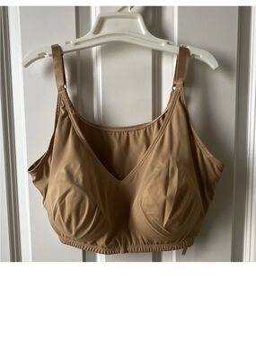 Rhonda Shear Nude Beige Wireless Bra Top
